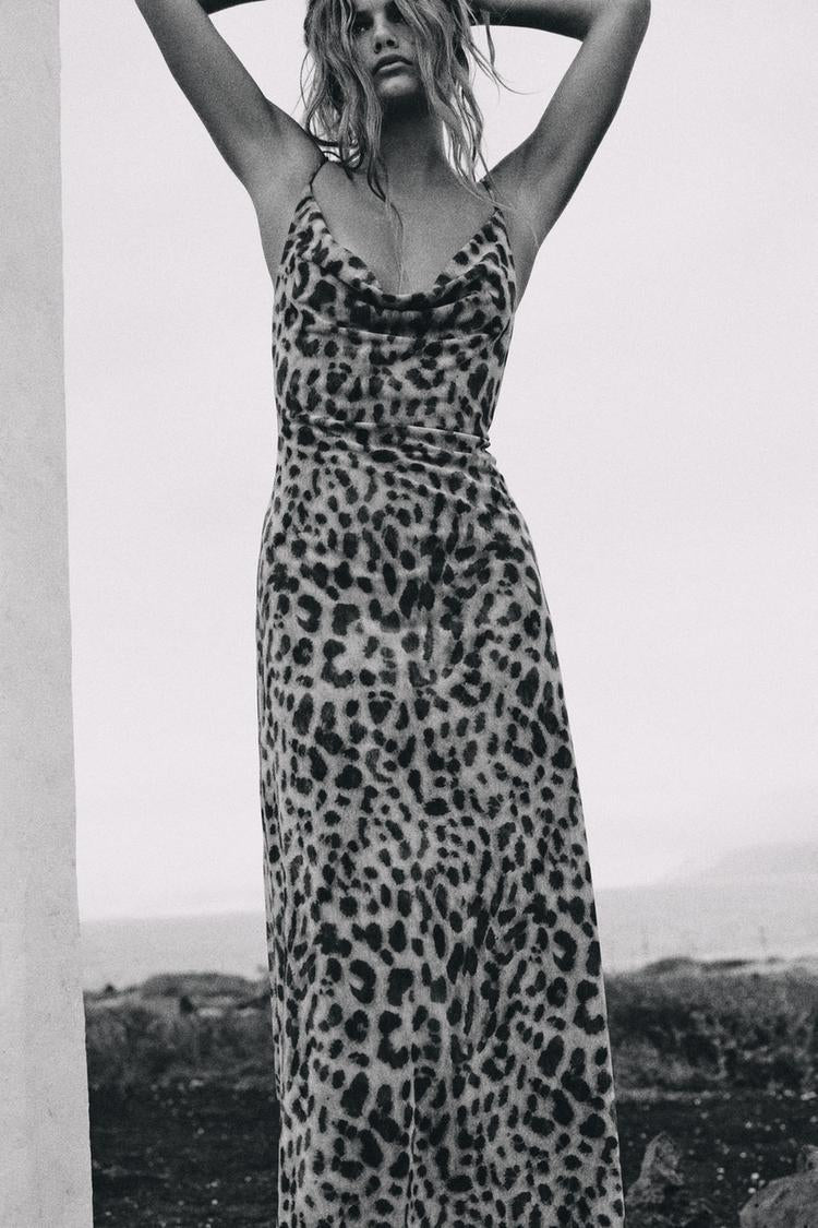 Zelpha Leopard Midi Dress-VibeCloset