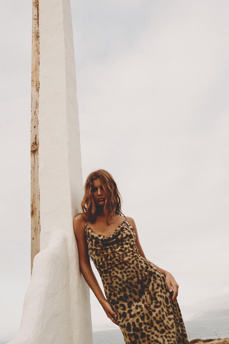 Zelpha Leopard Midi Dress-VibeCloset