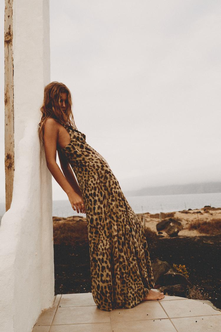 Zelpha Leopard Midi Dress-VibeCloset
