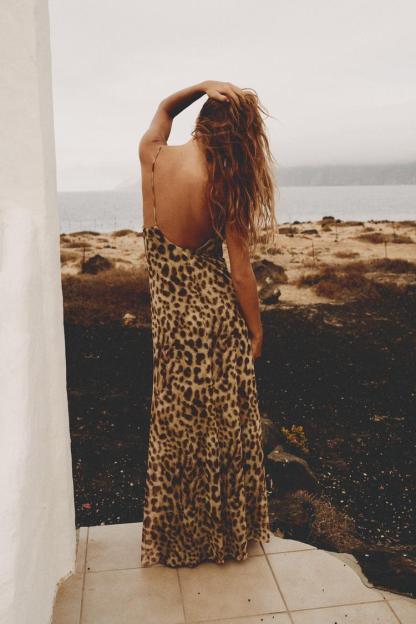 Zelpha Leopard Midi Dress-VibeCloset