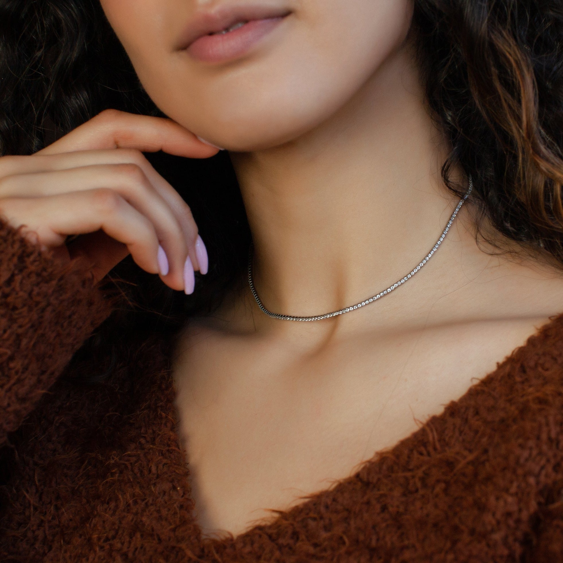 Delicate Diamond Chain-VibeCloset