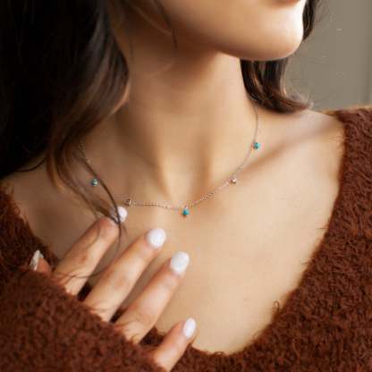 Turquoise Chain Necklace-VibeCloset