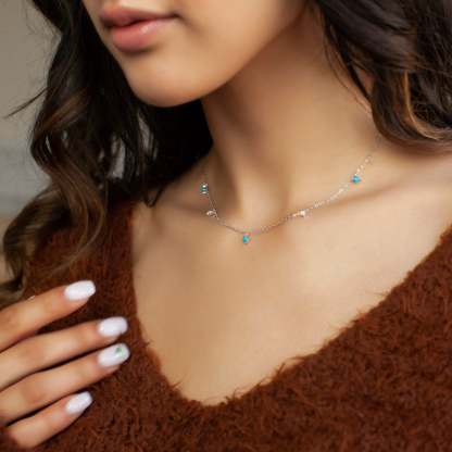 Turquoise Chain Necklace-VibeCloset