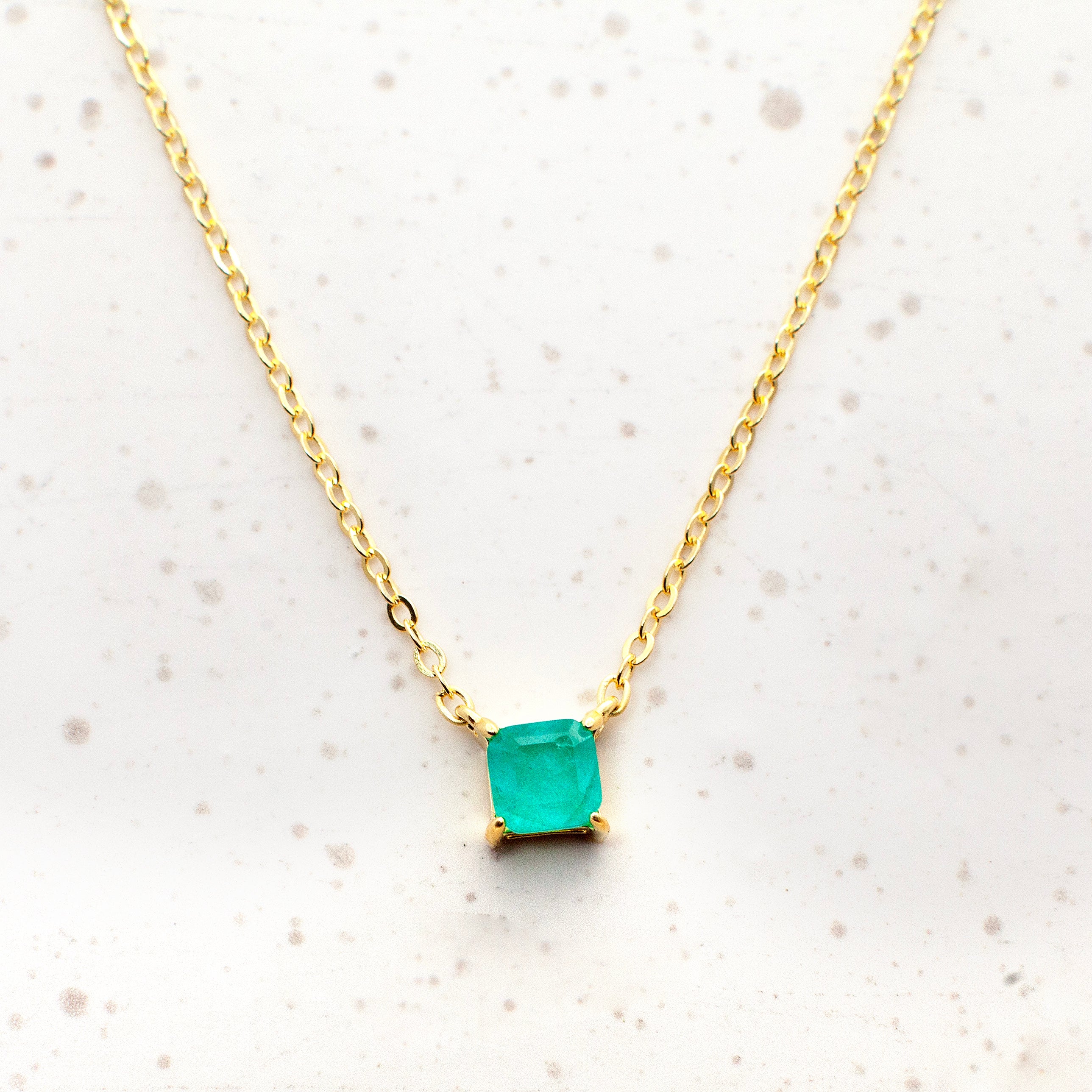 Tourmaline Chain Necklace-VibeCloset