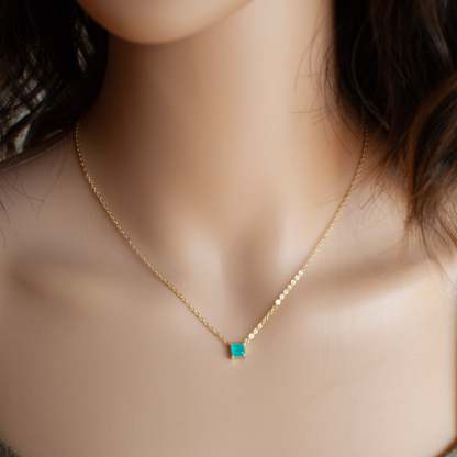 Tourmaline Chain Necklace-VibeCloset