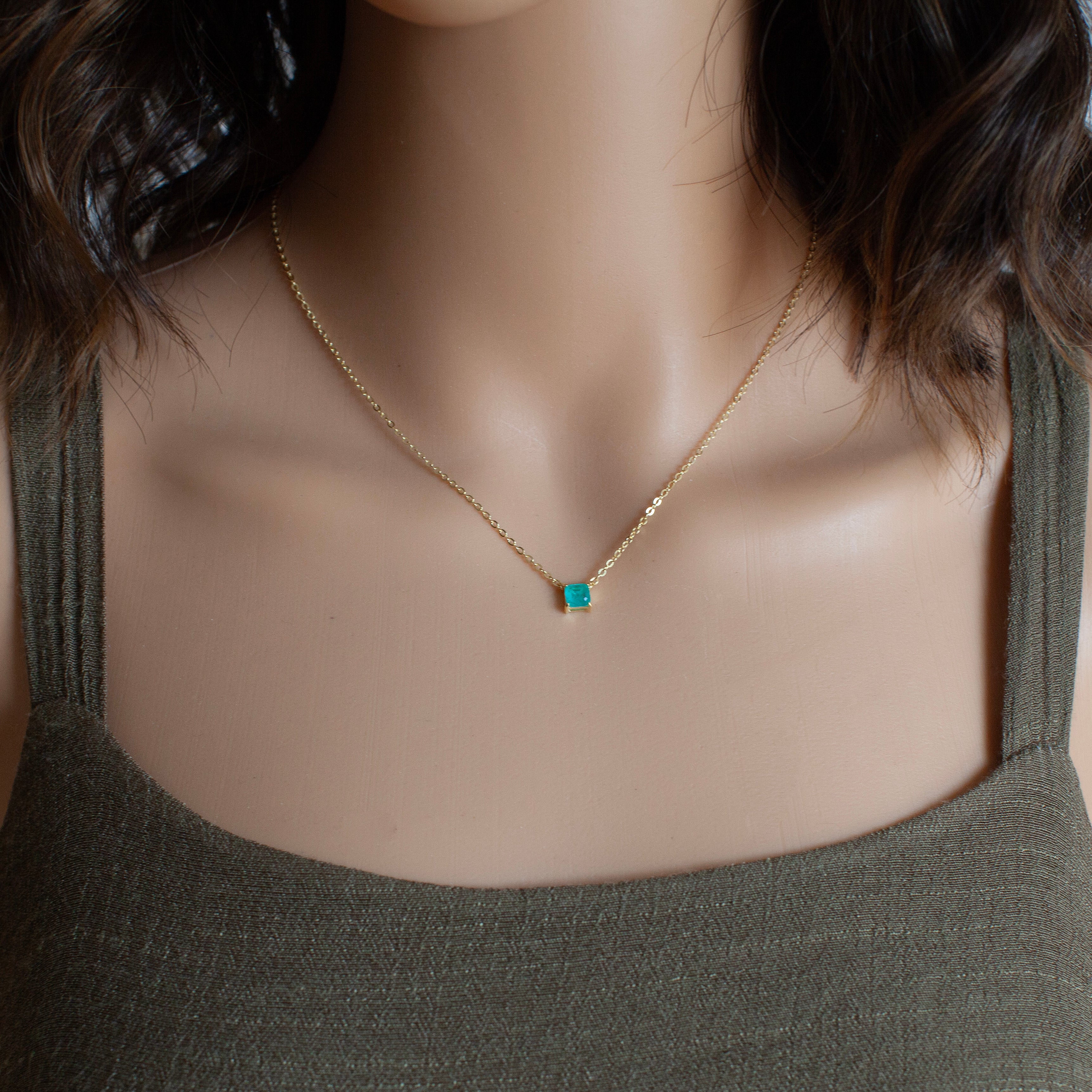 Tourmaline Chain Necklace-VibeCloset