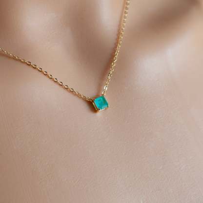 Tourmaline Chain Necklace-VibeCloset