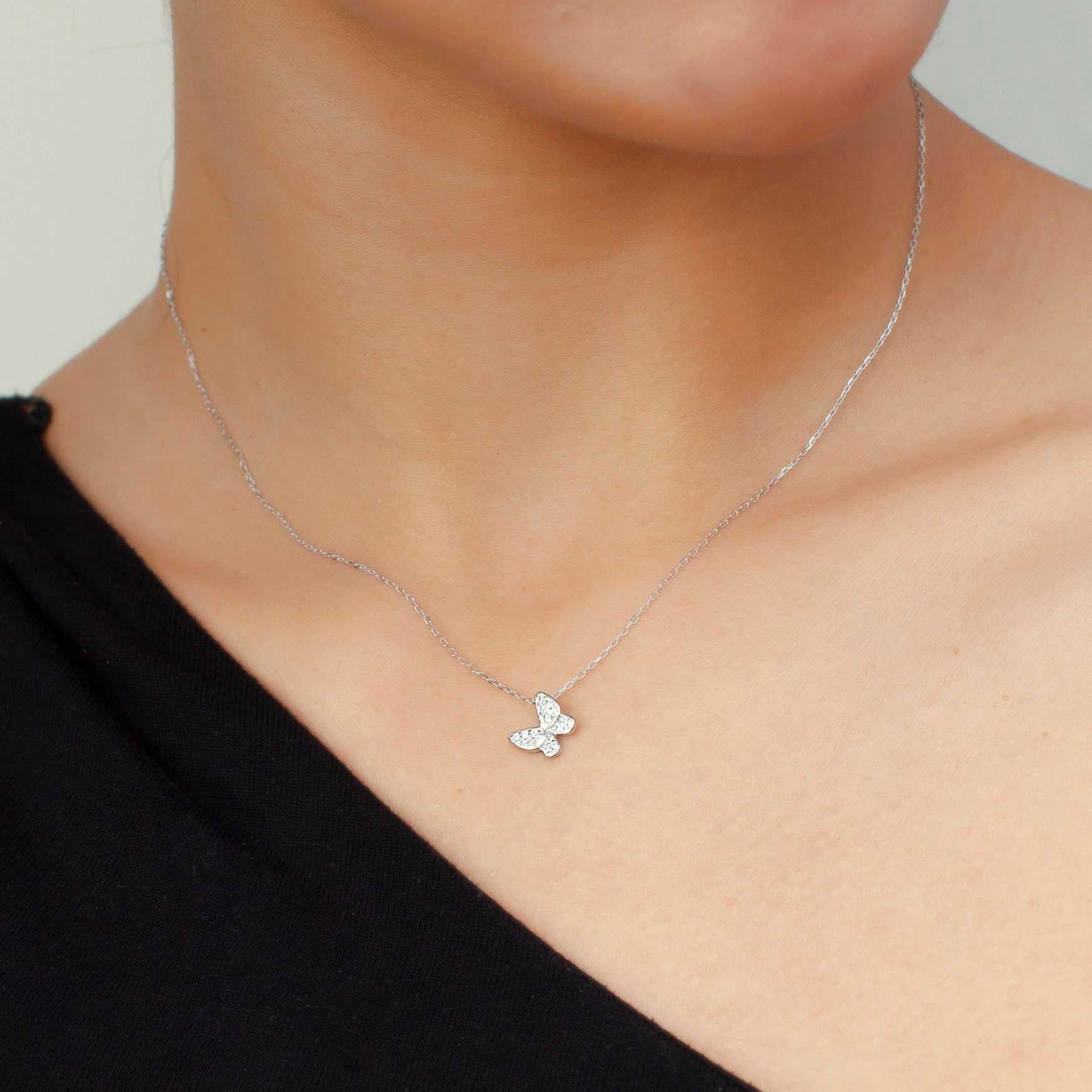 Delicate Butterfly Pendant-VibeCloset