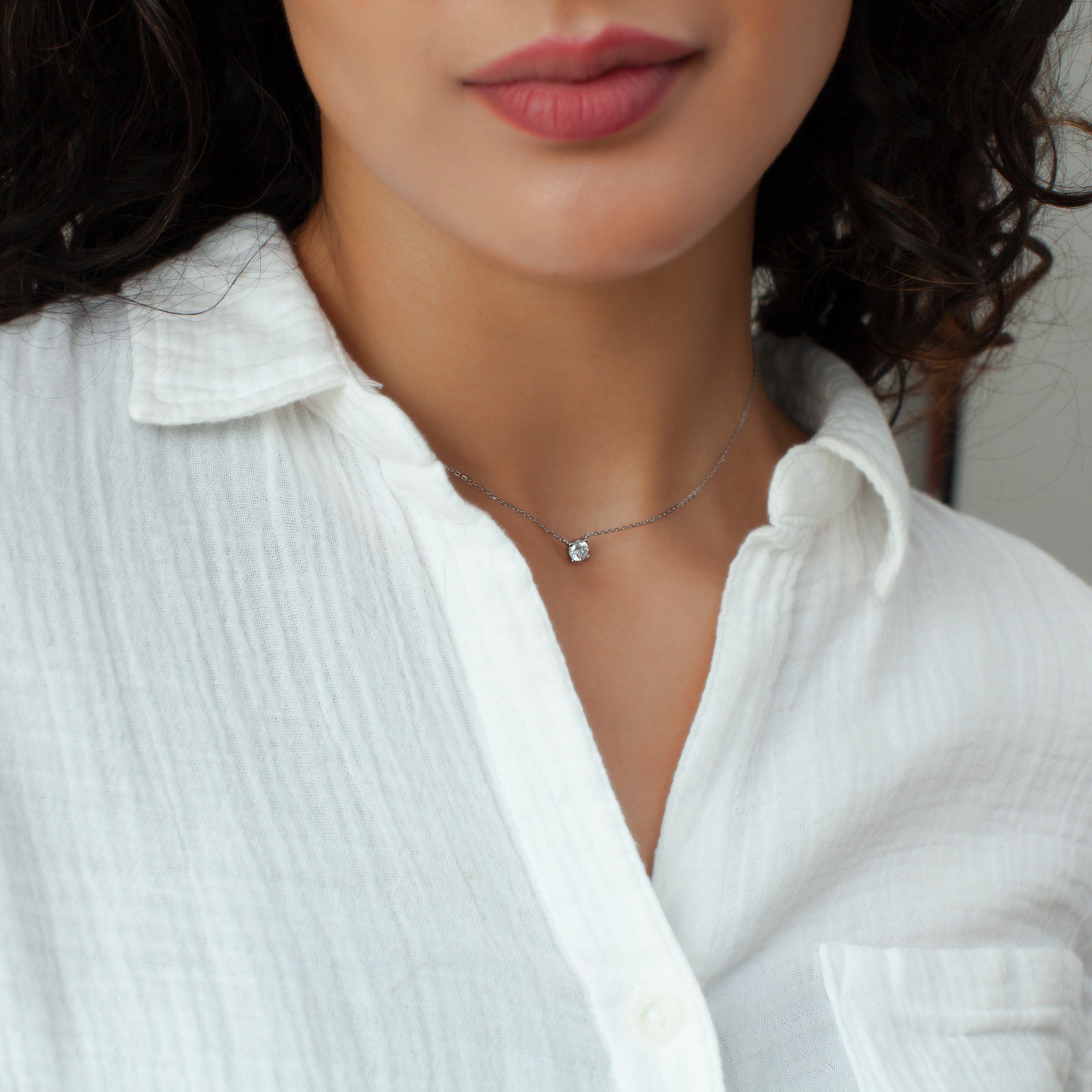 Delicate Diamond Necklace-VibeCloset