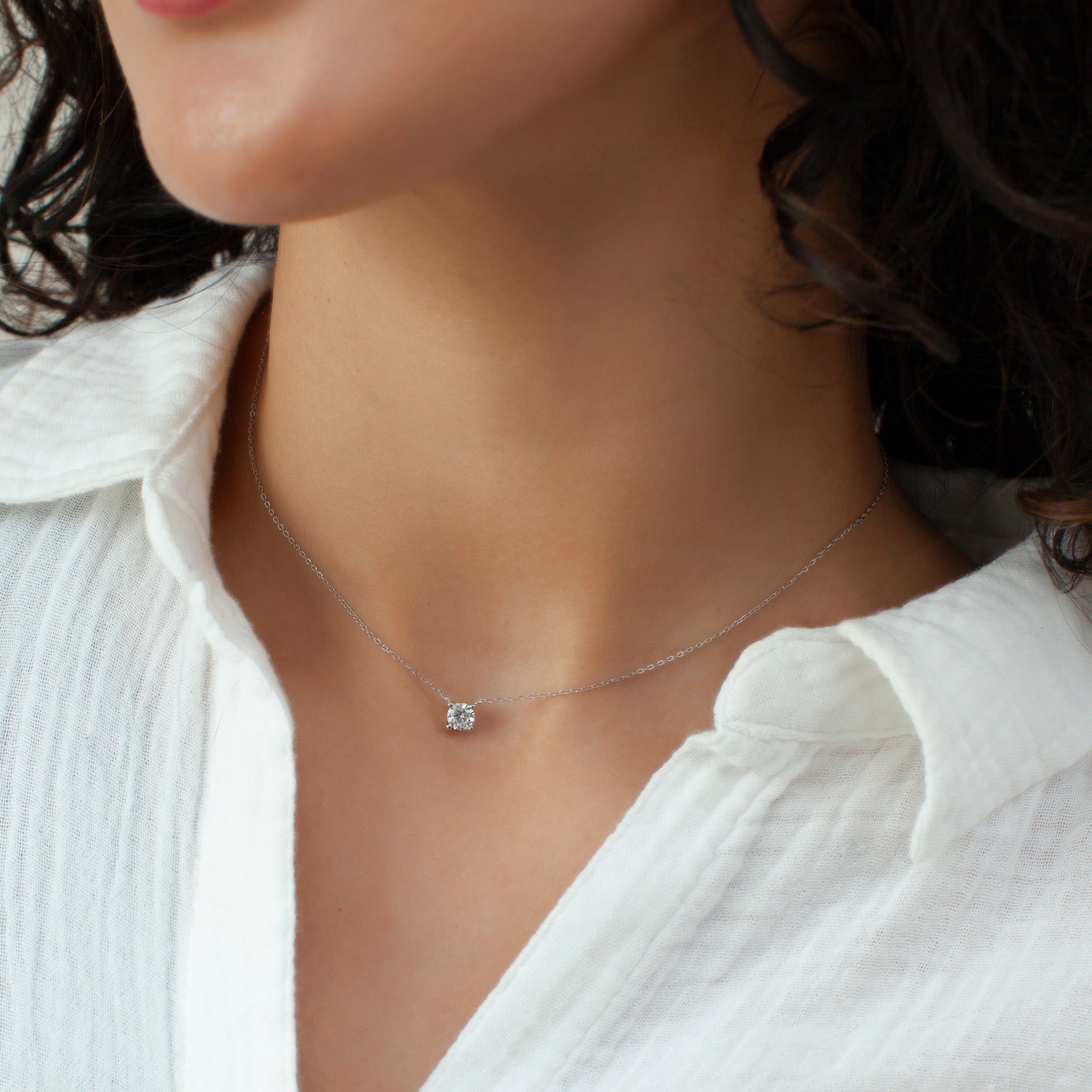 Delicate Diamond Necklace-VibeCloset