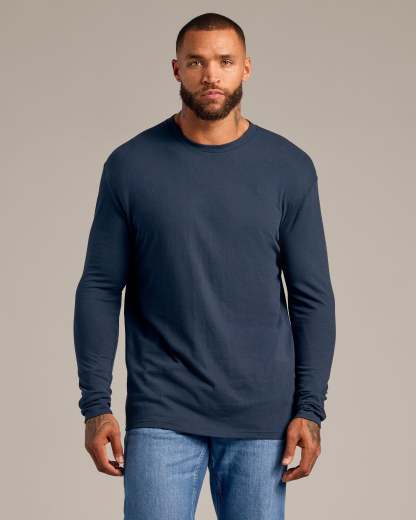Standard Long Sleeve Crew Neck T-Shirt 3-Pack-VibeCloset