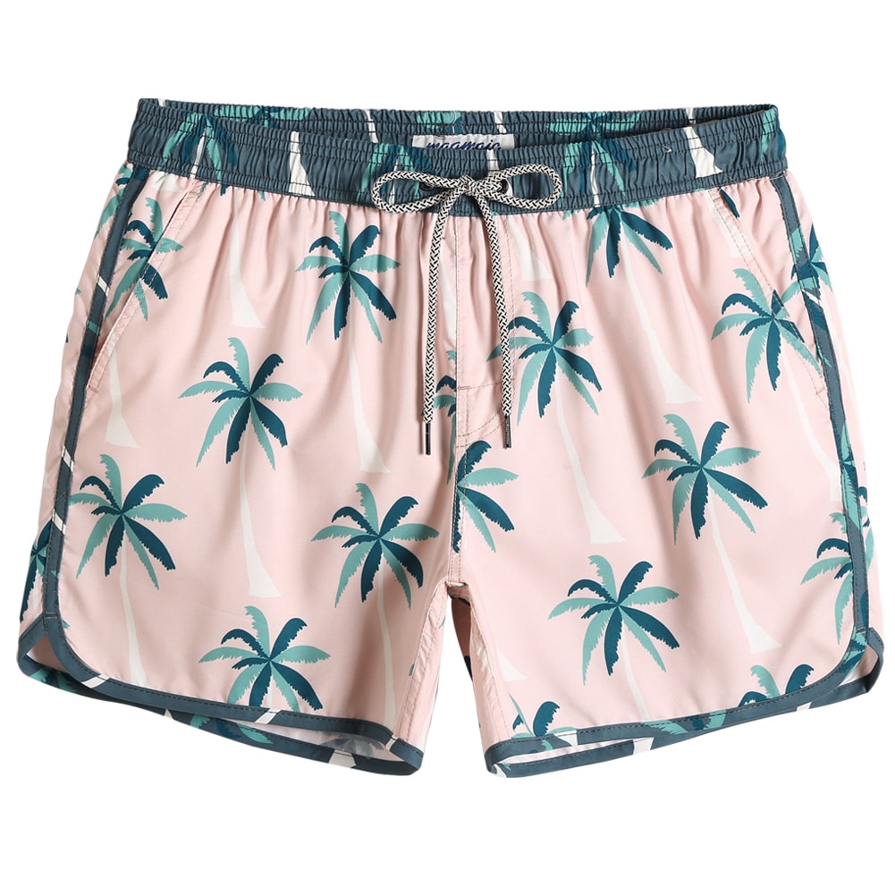 4.5 Inch Inseam Vintage Pink Coconut Swim Trunks-VibeCloset