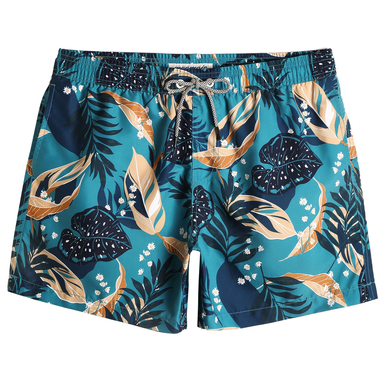 5.5 Inch Inseam Tropical Forest Swim Trunks-VibeCloset