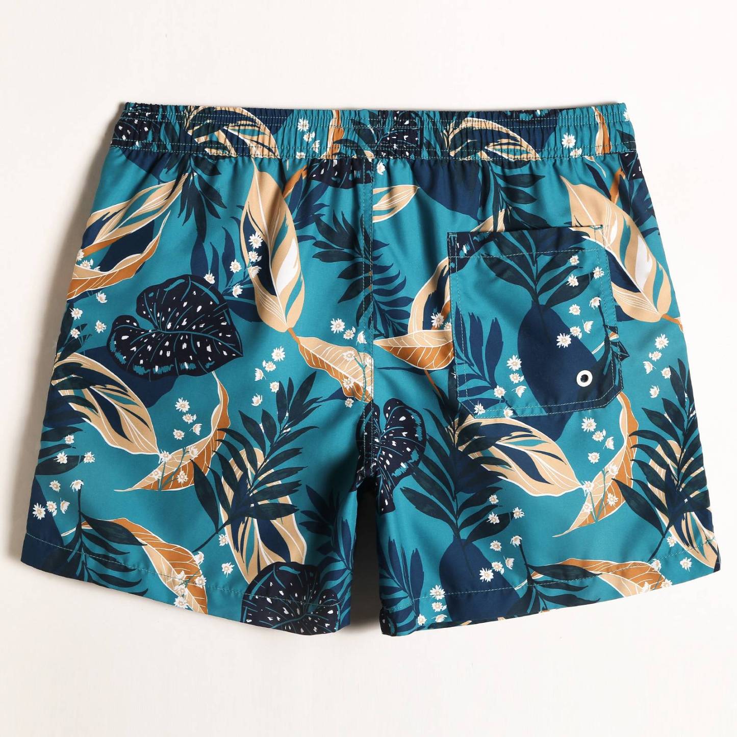 5.5 Inch Inseam Tropical Forest Swim Trunks-VibeCloset