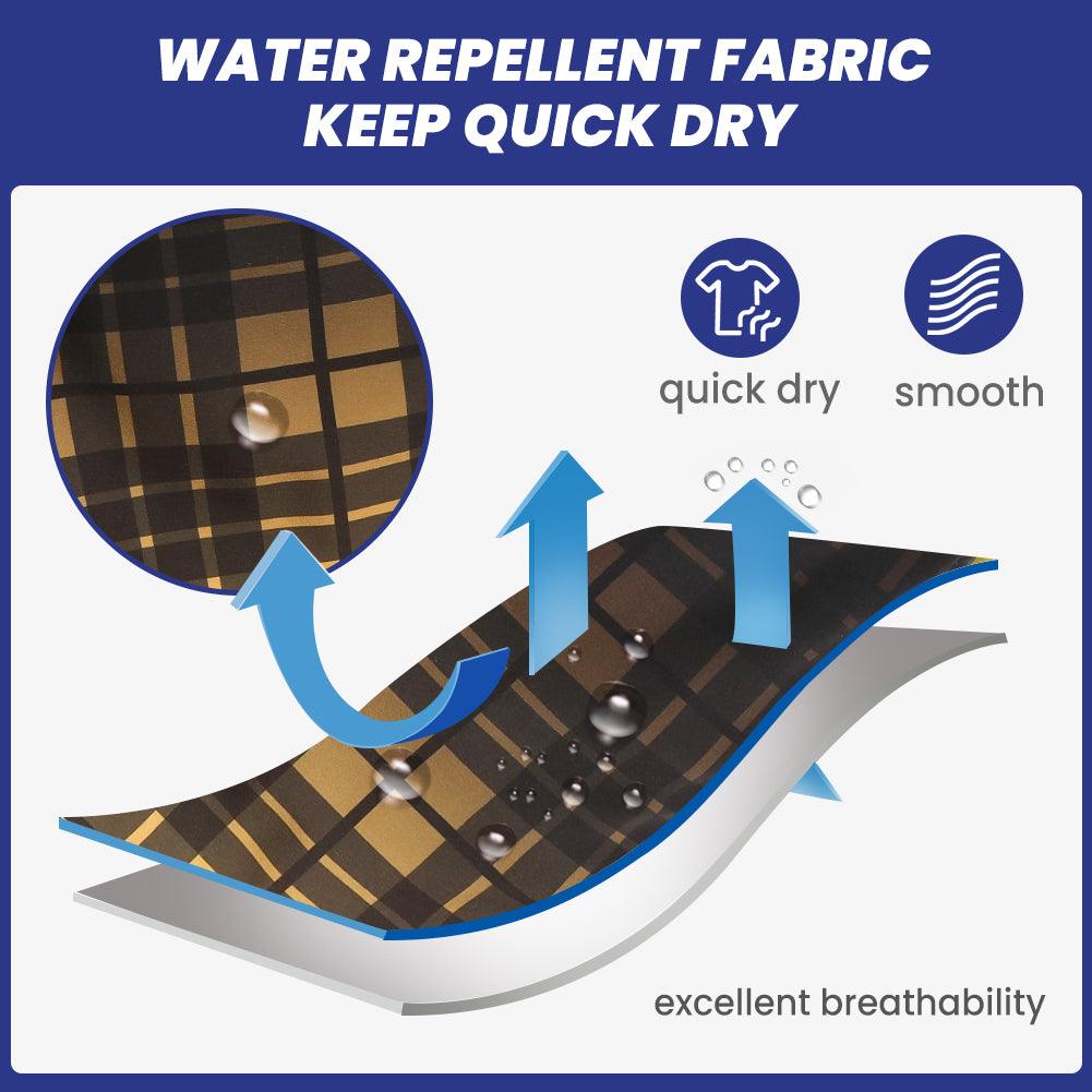 7 Inch Inseam Stretch Plaid Yellow Swim Trunks-VibeCloset