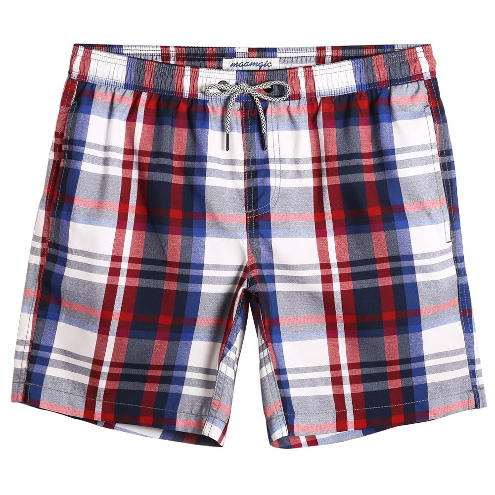7 Inch Inseam Tarran Design Swim Trunks-VibeCloset