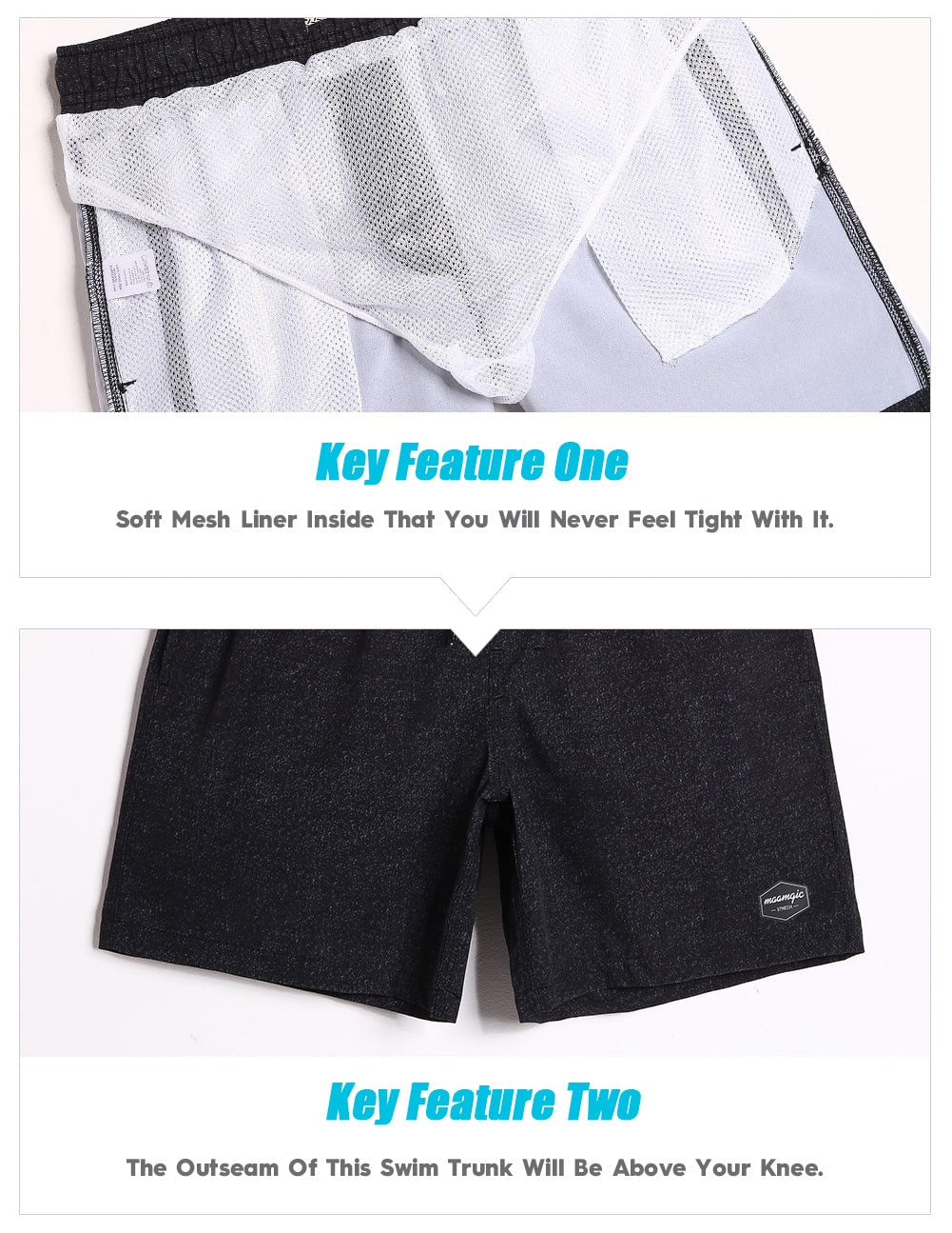 7 Inch Inseam Stretch Solid Swim Trunks-VibeCloset