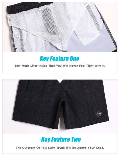 7 Inch Inseam Stretch Solid Swim Trunks-VibeCloset