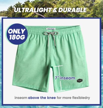 7 Inch Inseam Stretch Solid Swim Trunks-VibeCloset