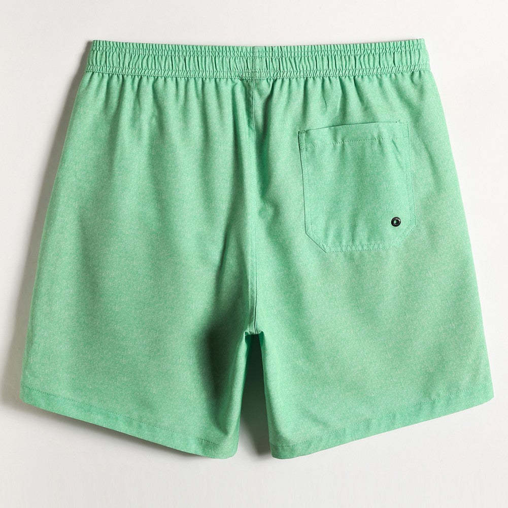 7 Inch Inseam Stretch Solid Swim Trunks-VibeCloset