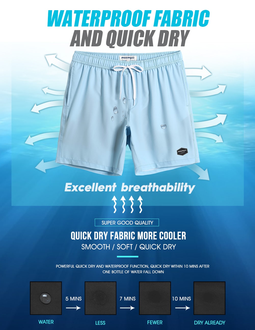 7 Inch Inseam Stretch Solid Swim Trunks-VibeCloset