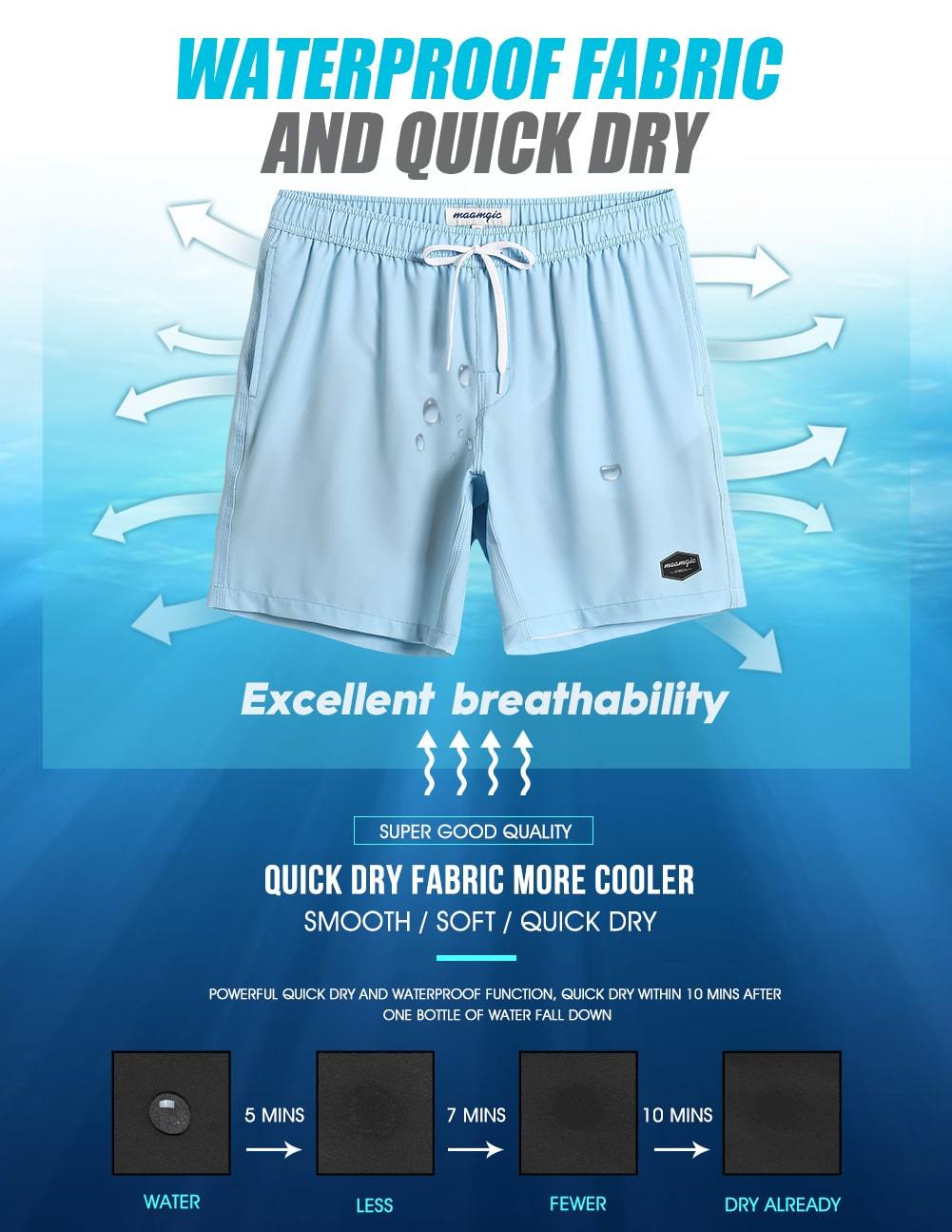 7 Inch Inseam Stretch Solid Swim Trunks-VibeCloset