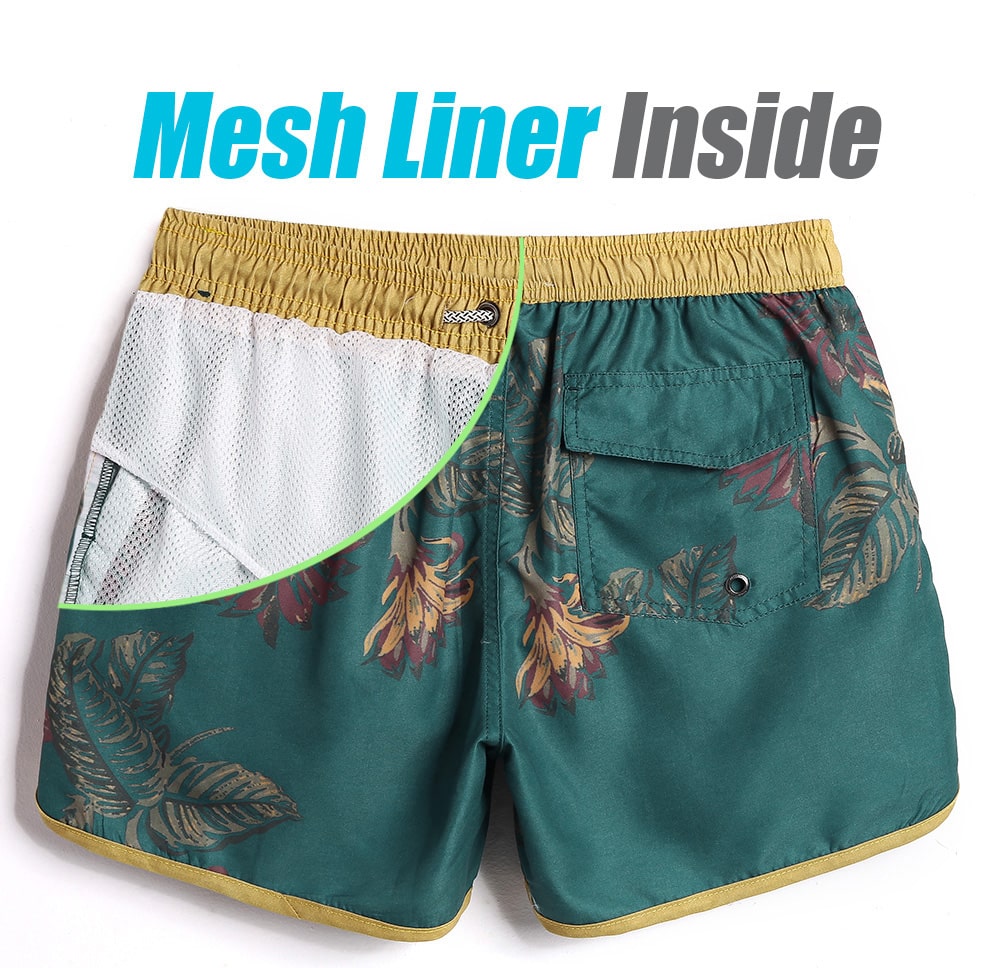 4.5 Inch Inseam Vintage Floral Swim Trunks-VibeCloset