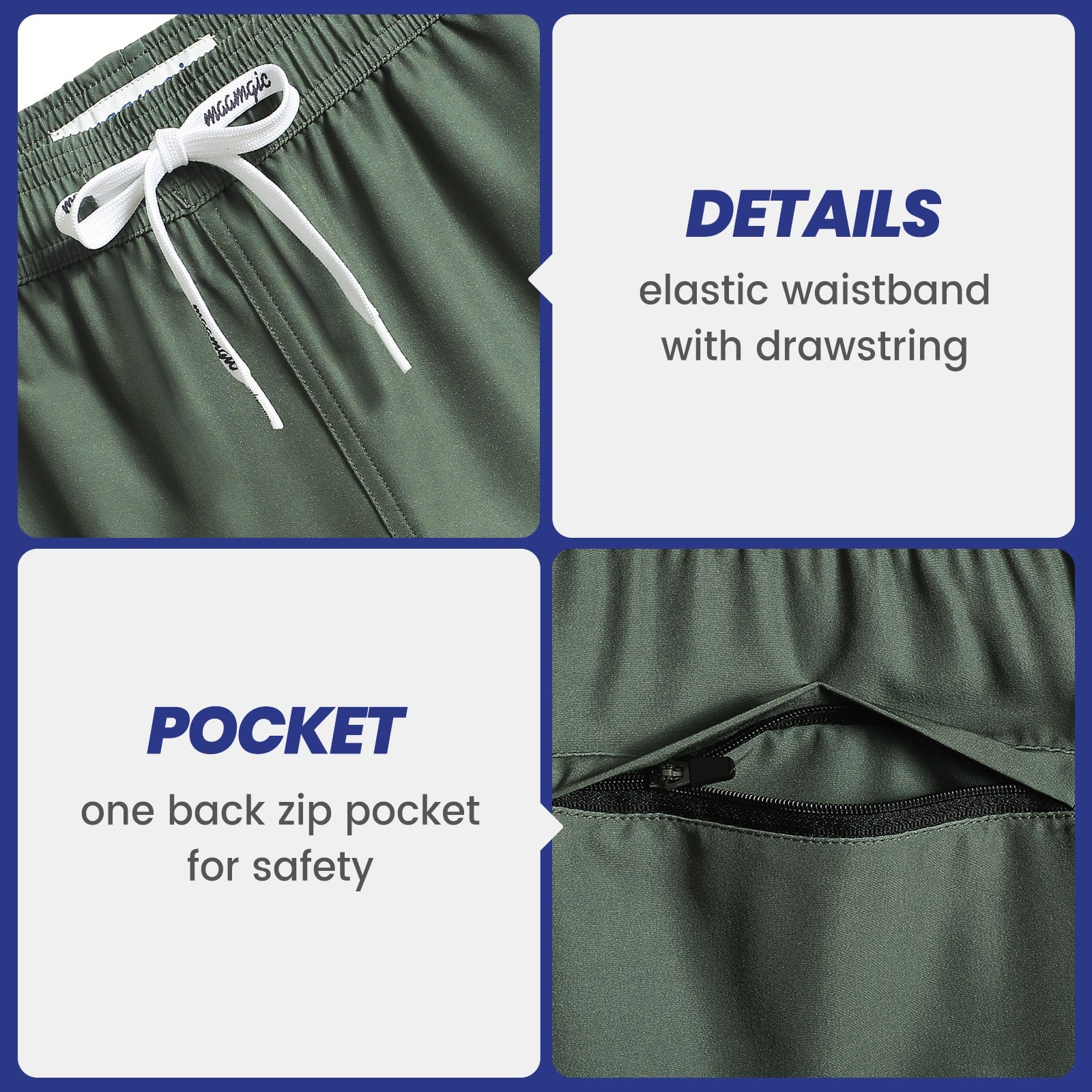 5.5 Inch Inseam Stretch Solid Green Swim Trunks-VibeCloset