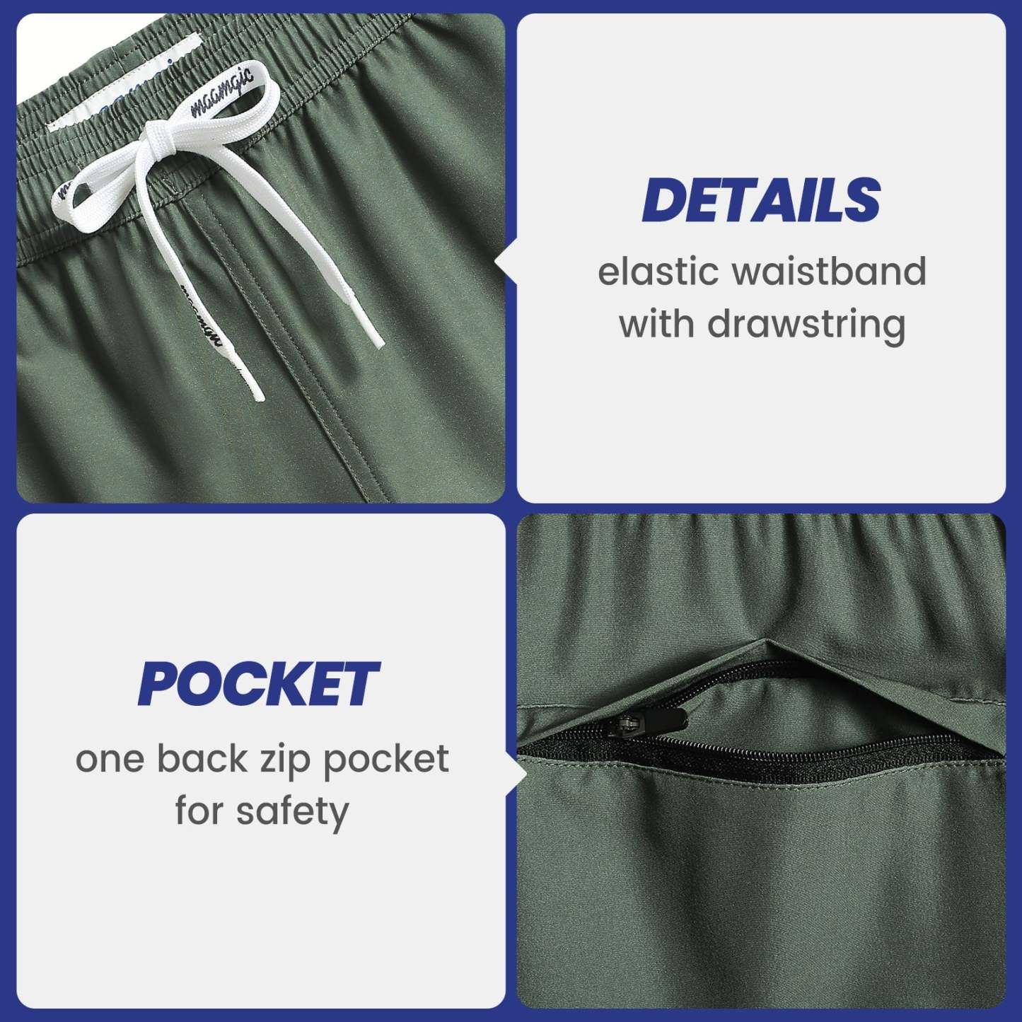 5.5 Inch Inseam Stretch Solid Green Swim Trunks-VibeCloset