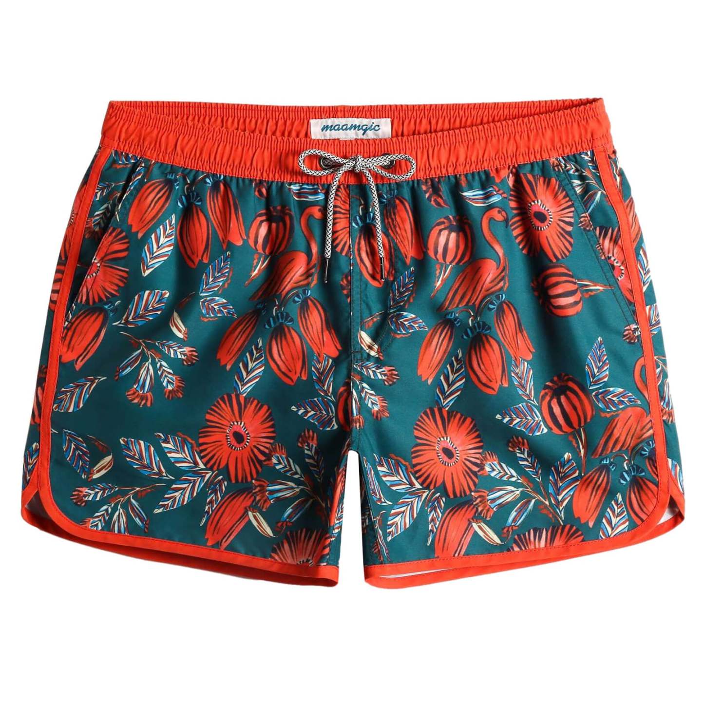 4.5 Inch Inseam Vintage Camo Swim Trunks-VibeCloset