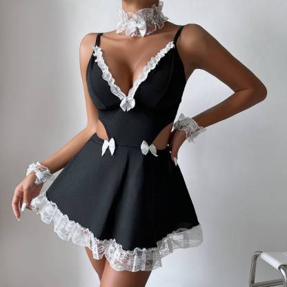 Loyal Maid Lace Chemise costume&Choker-SexBodyShop