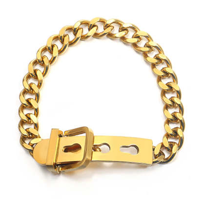 Chunky Belt Buckle Bracelet-VibeCloset