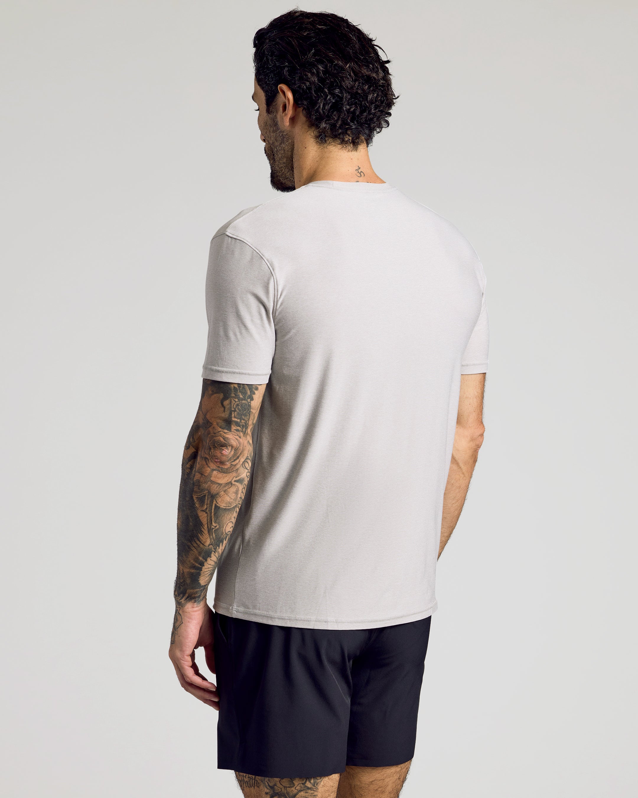Light Heather Gray Active Crew Neck Tee-VibeCloset