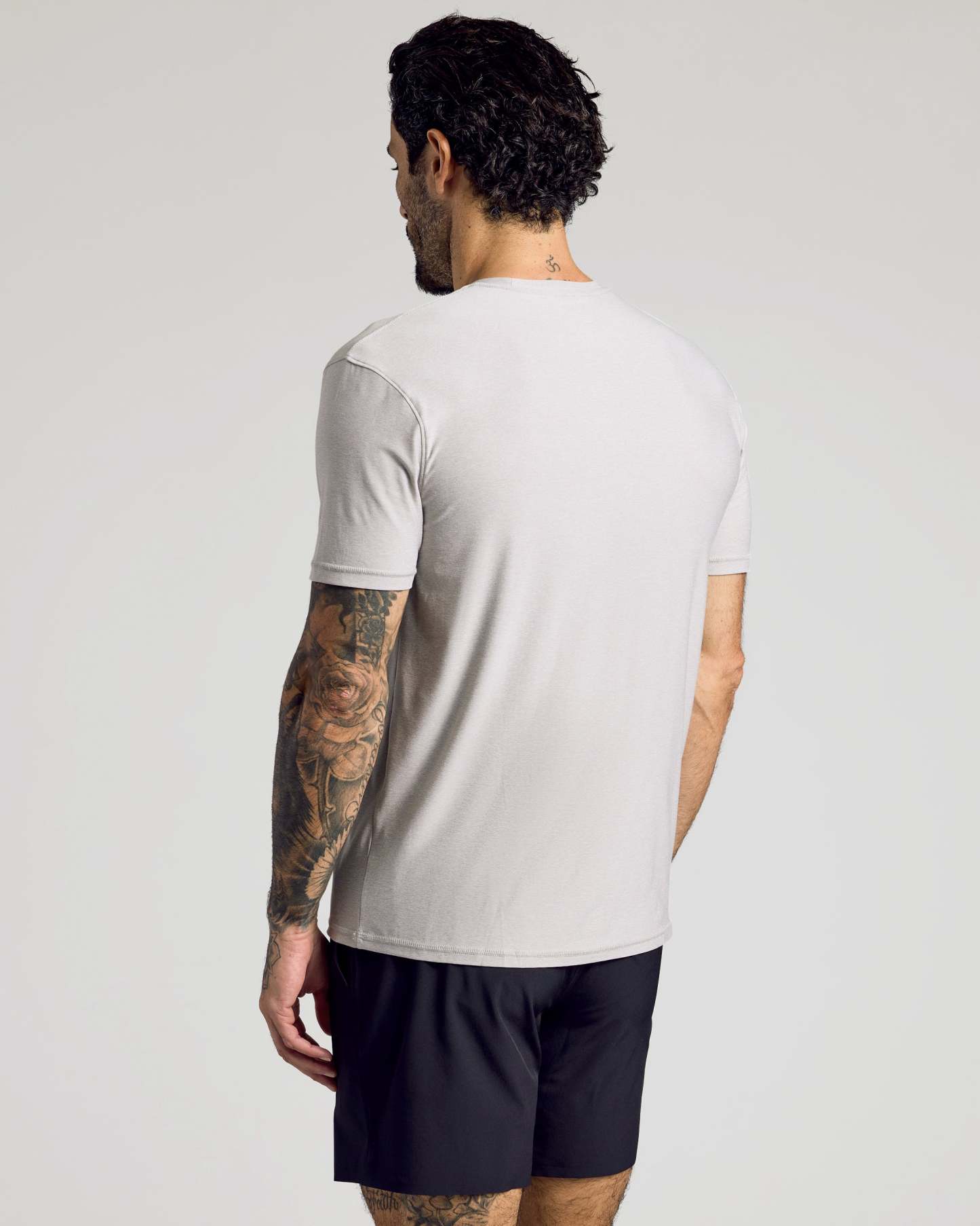 Light Heather Gray Active Crew Neck Tee-VibeCloset