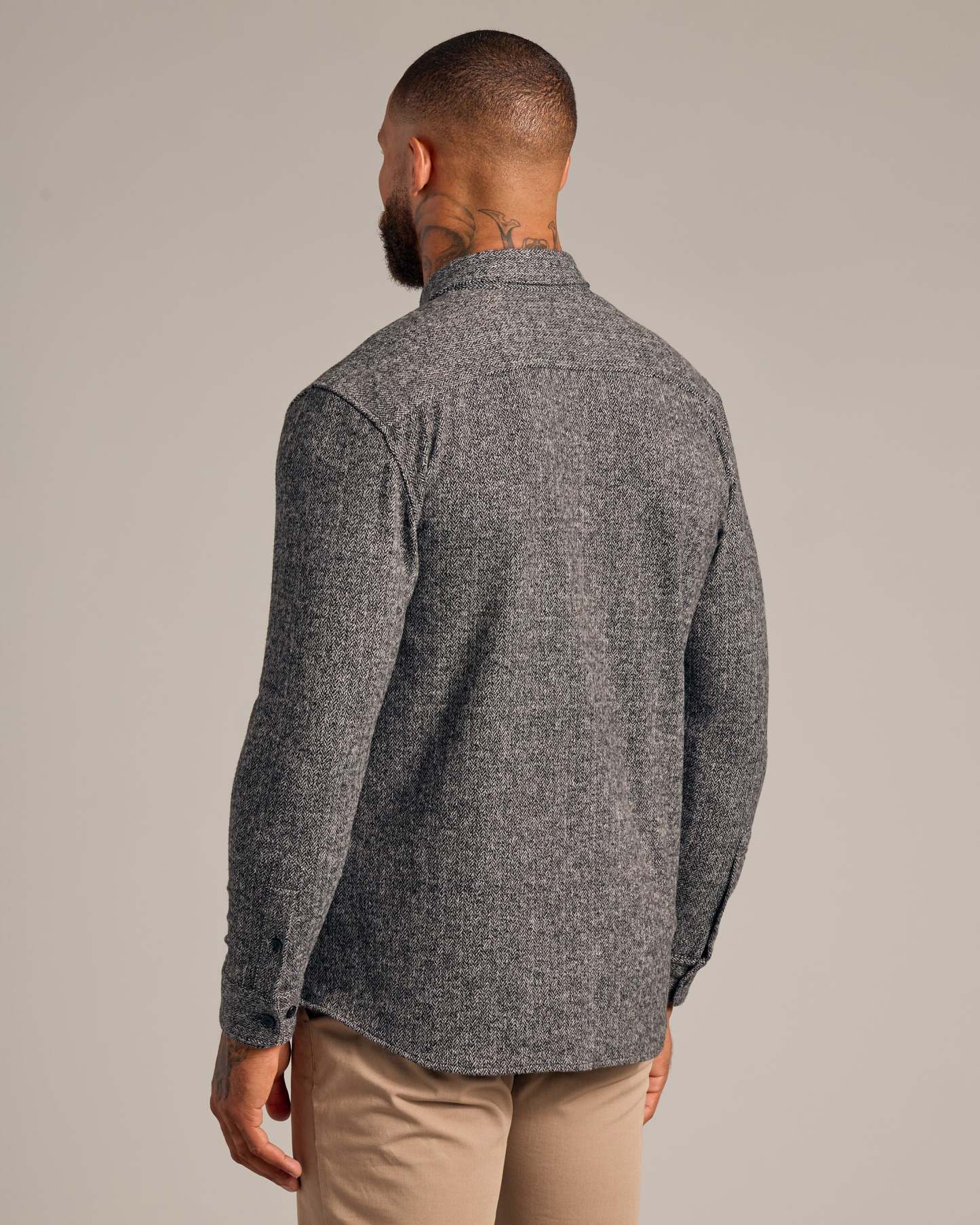 Heather Black Shirt Jacket-VibeCloset