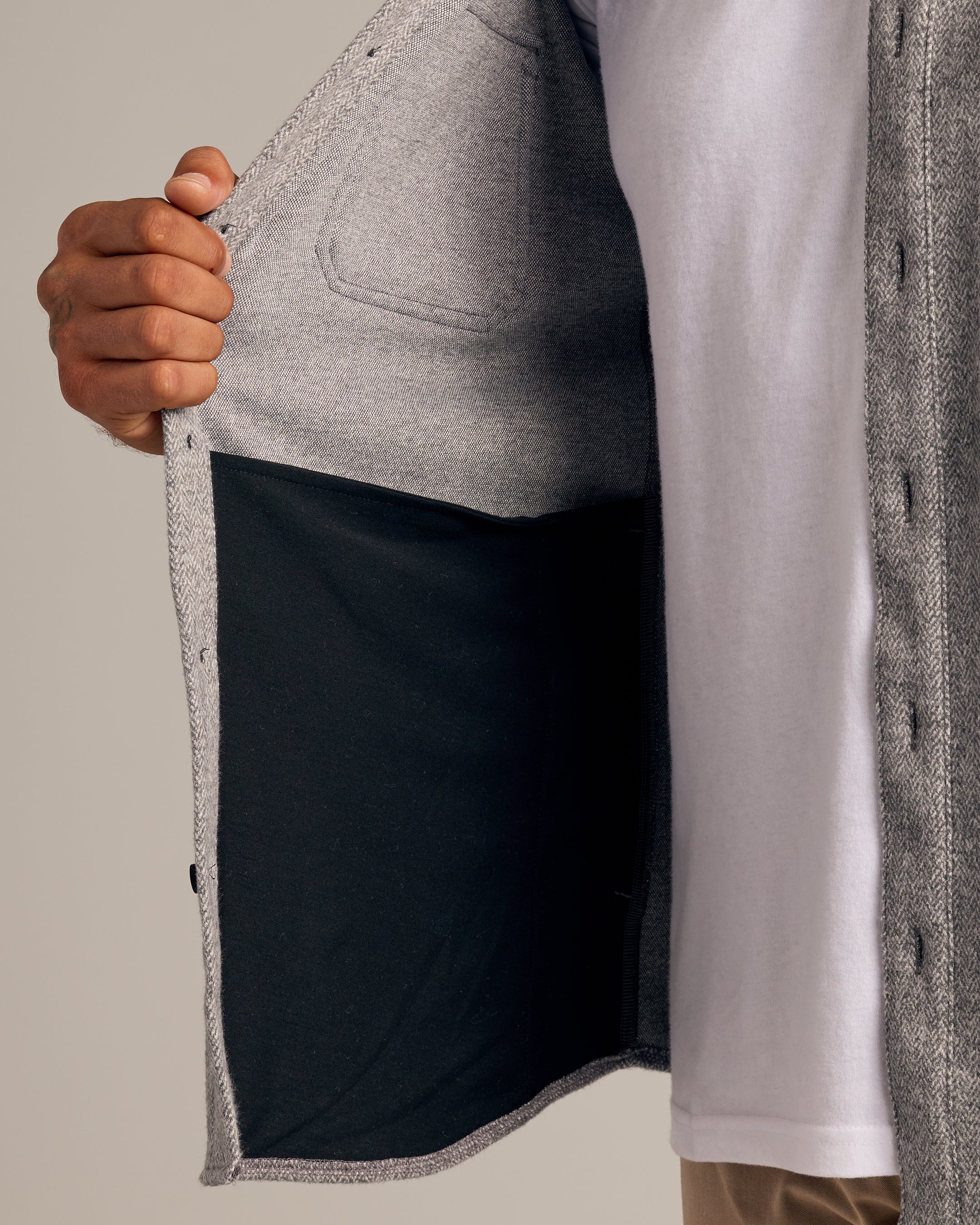 Light Heather Gray Shirt Jacket-VibeCloset