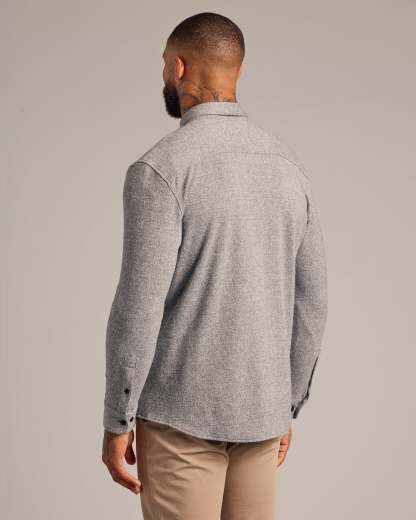 Light Heather Gray Shirt Jacket-VibeCloset