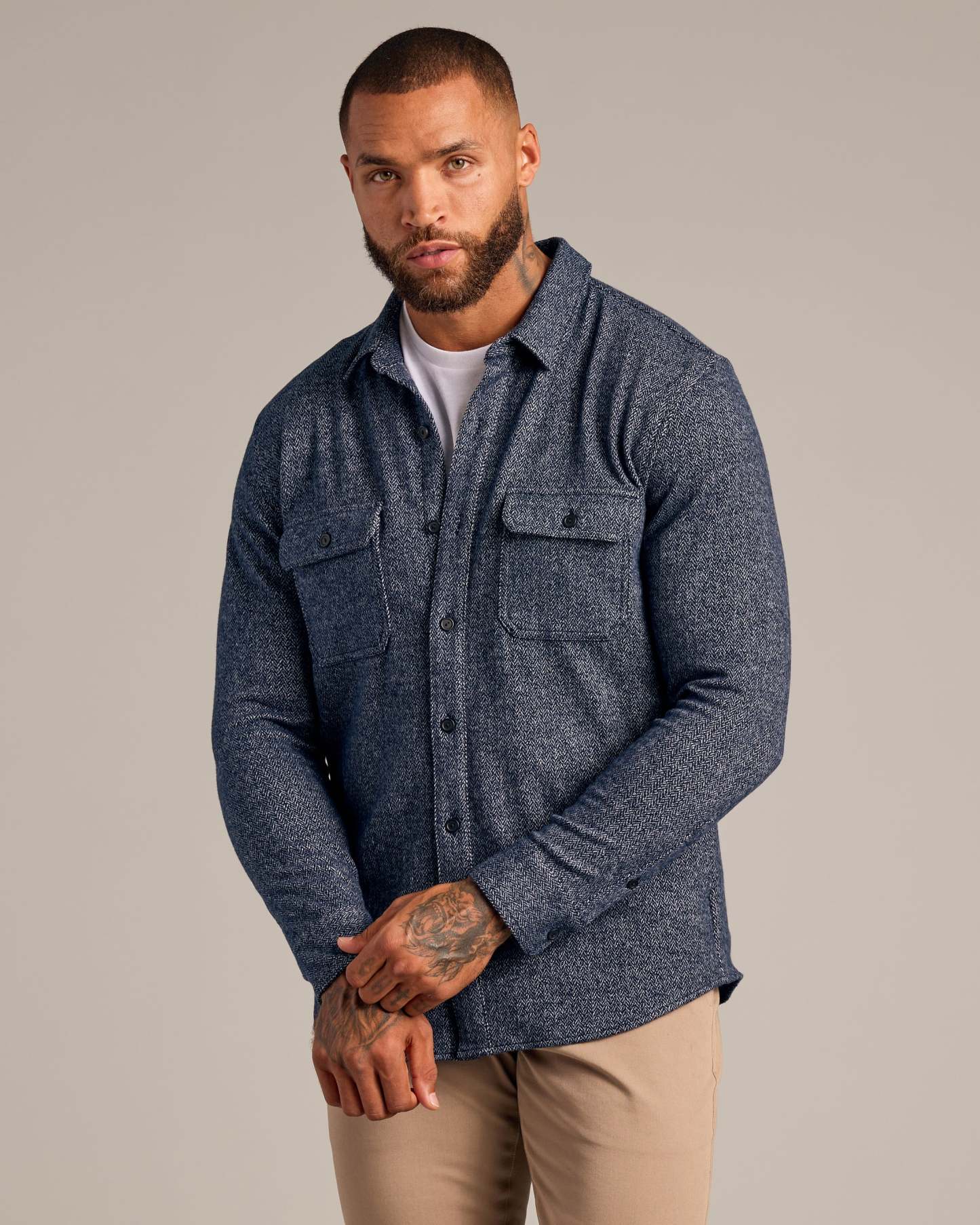 Navy Shirt Jacket-VibeCloset