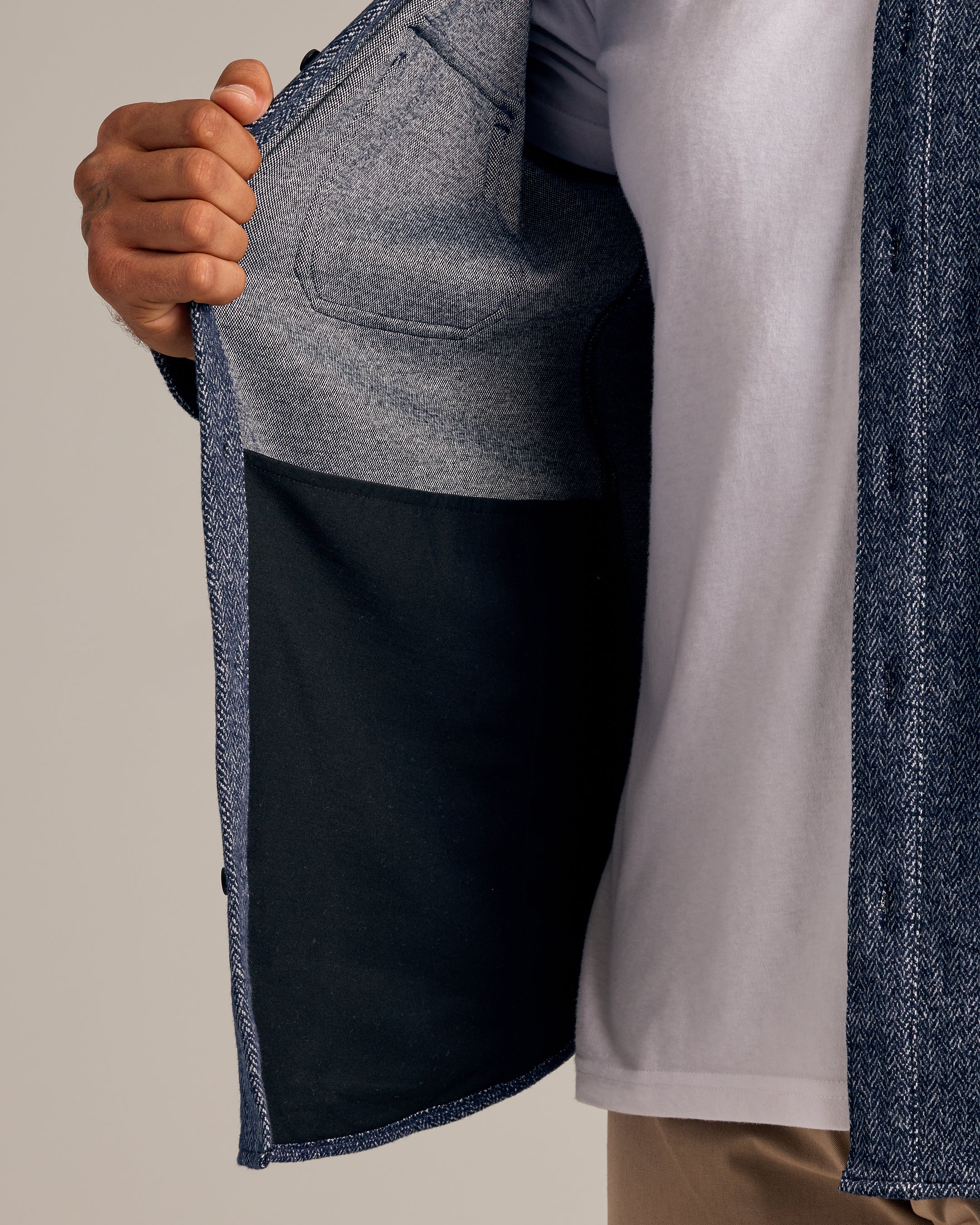 Navy Shirt Jacket-VibeCloset