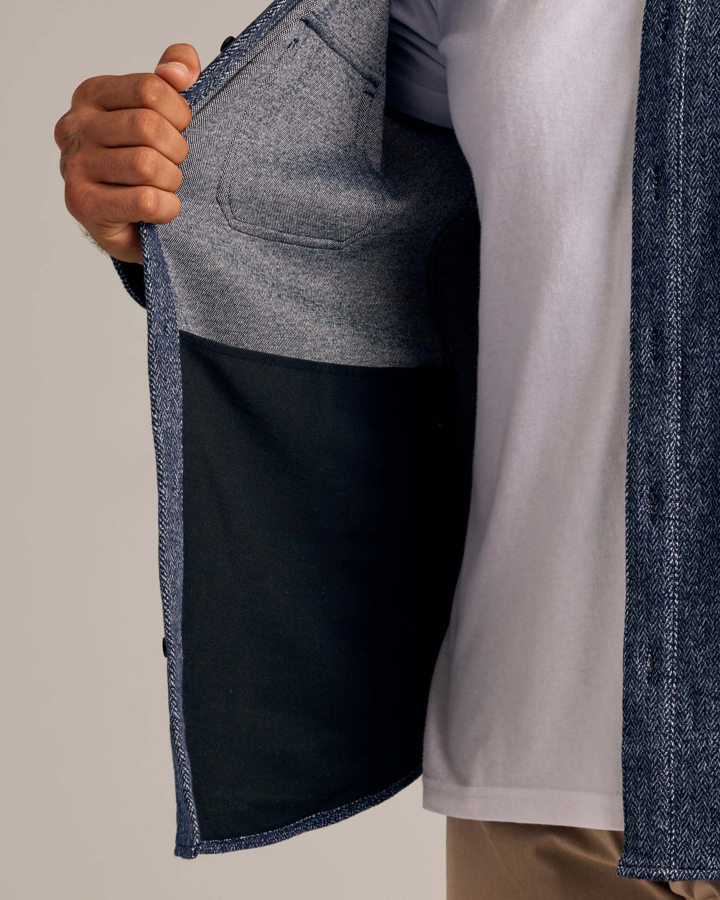 Navy Shirt Jacket-VibeCloset