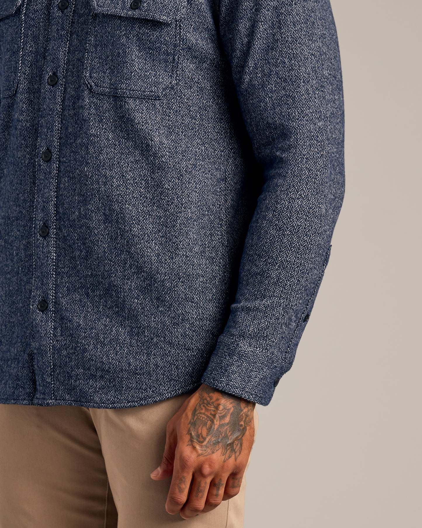 Navy Shirt Jacket-VibeCloset