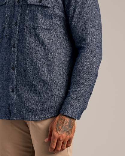 Navy Shirt Jacket-VibeCloset