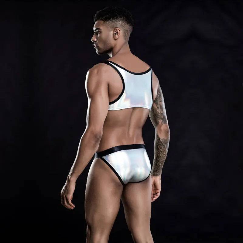 Men's White Bandage Sexy Harness&Thong-SexBodyShop