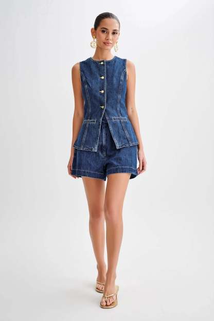 Taylor Denim Vest + FREE Matching Shorts