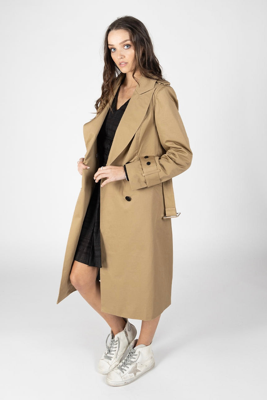 Central Park Tan 2.0 Trench Coat-VibeCloset