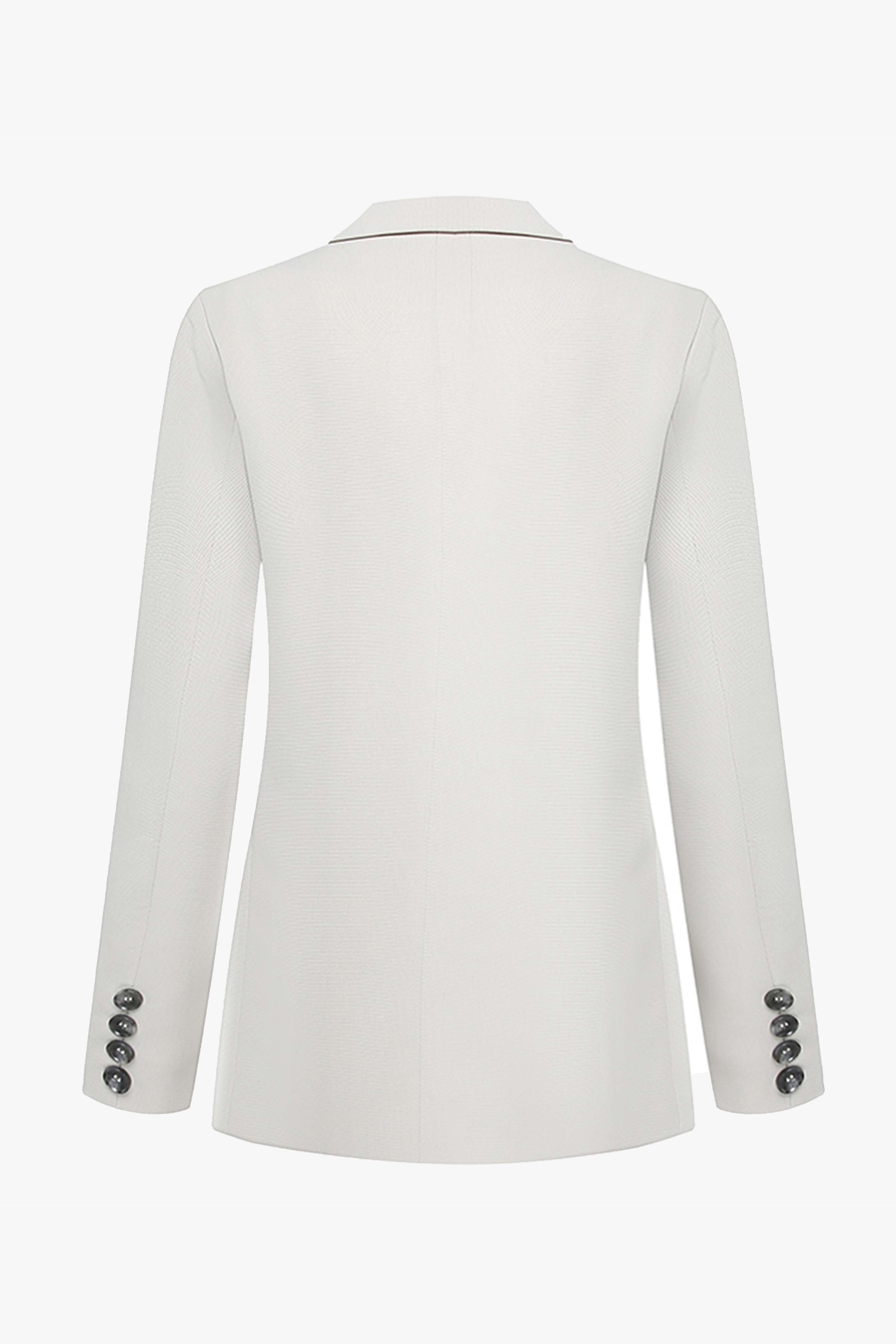 Cooper Cloud Textured Crepe Boyfriend Semi Fitted Blazer-VibeCloset