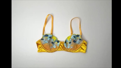  Golden Bloom Embroidered Lingerie Set