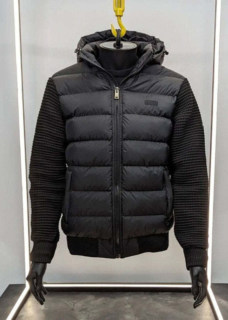 classic knitted patchwork Jacket-VibeCloset