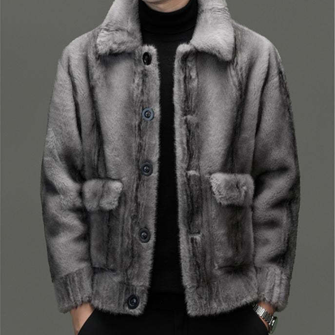 Reversible Leather Fleece Jacket-VibeCloset