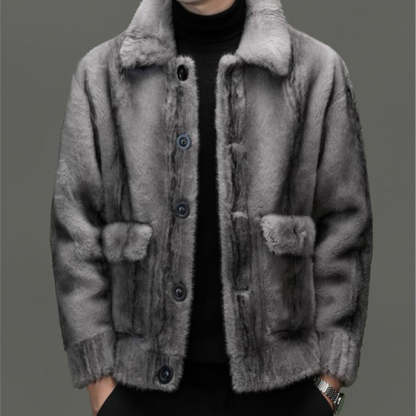 Reversible Leather Fleece Jacket-VibeCloset